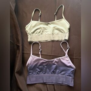 PINK Victoria's Secret Olive and Lavender Sports Bra Set of 2